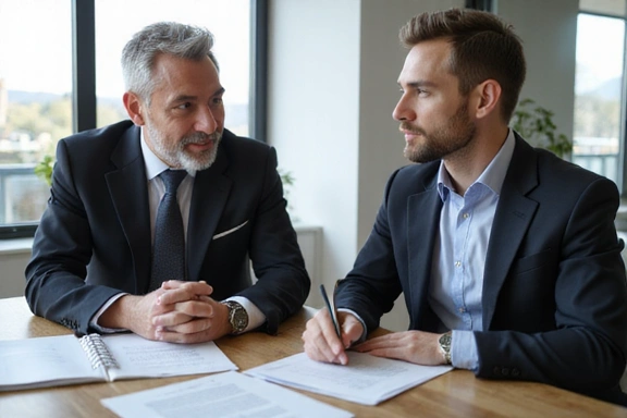 Client meeting with lawyer