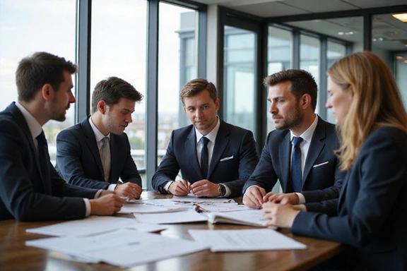 Legal team working on client cases